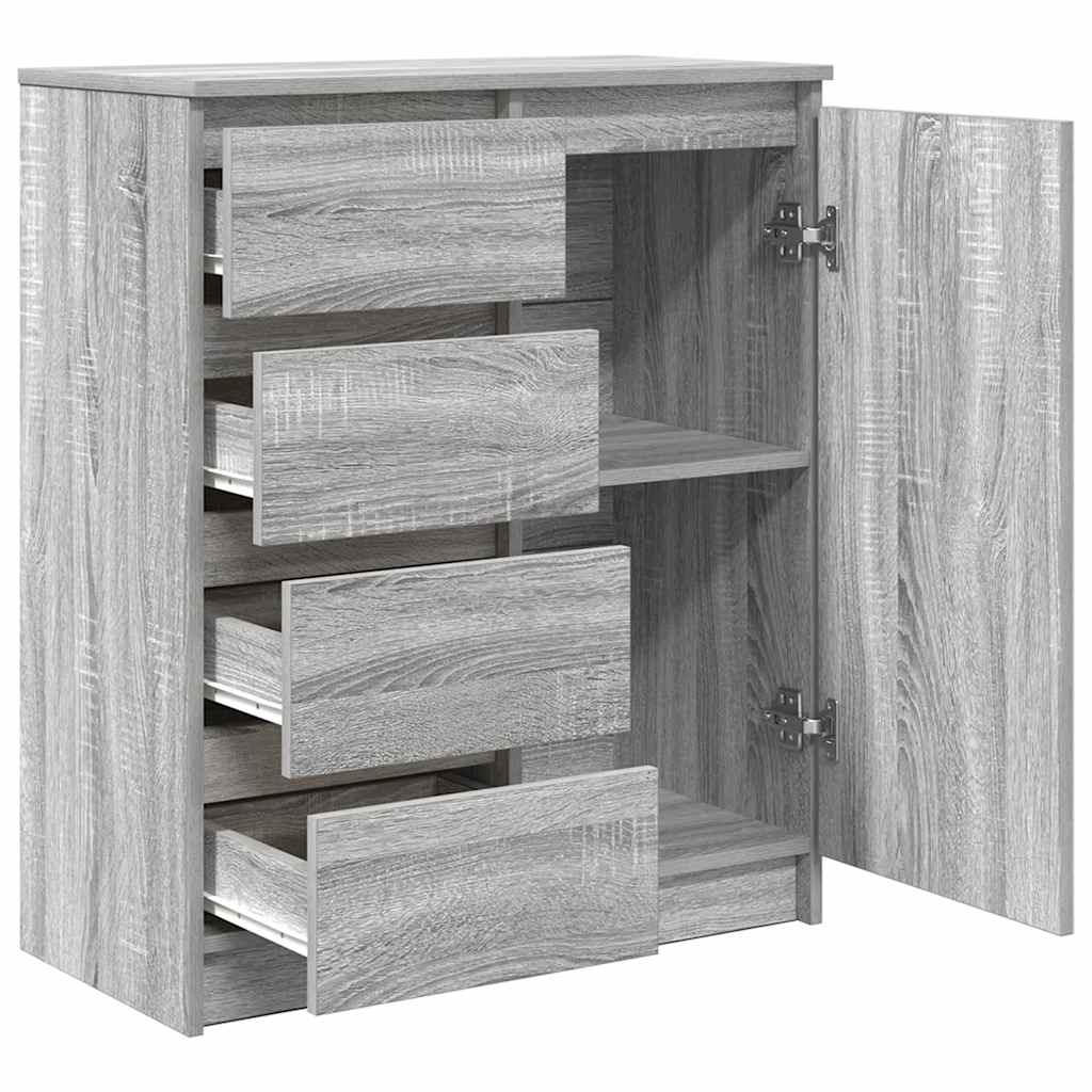 Dressoir met lades 71x35x84 cm spaanplaat grijs Sonoma