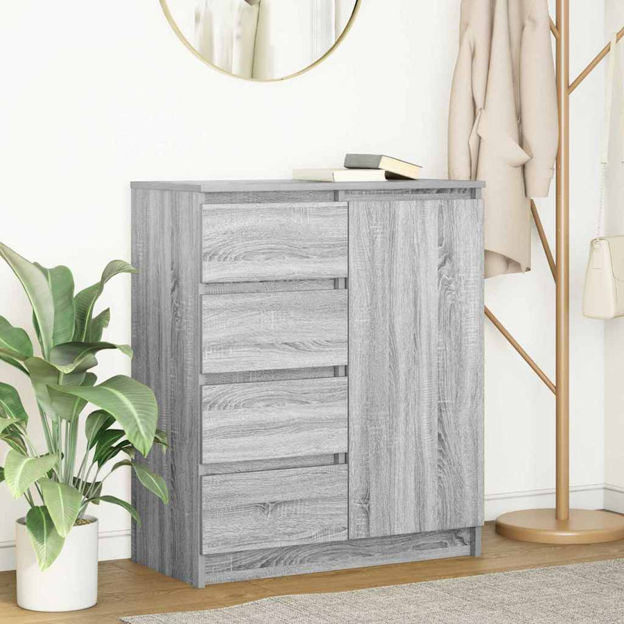 Dressoir met lades 71x35x84 cm spaanplaat grijs Sonoma