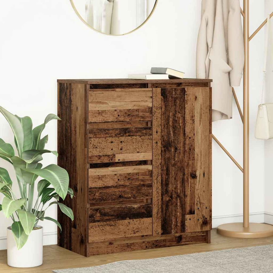 Dressoir met lades 71x35x84 cm spaanplaat hout oud hout