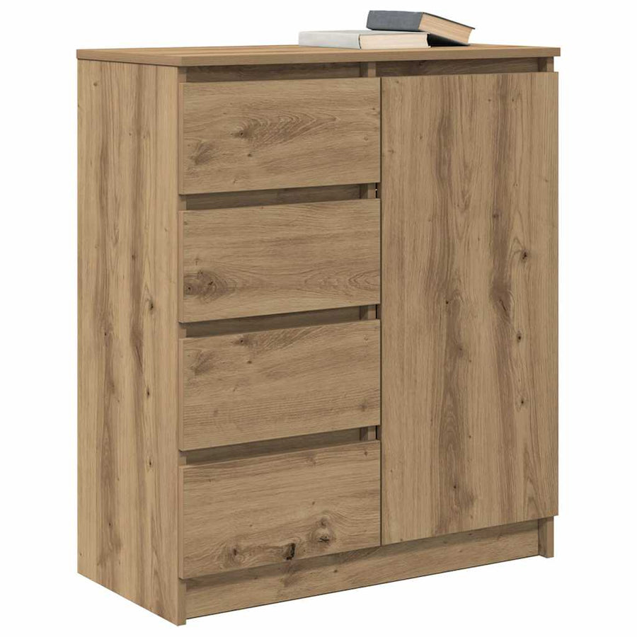 Dressoir lades 71x35x84 cm spaanplaat artisanaal eikenkleurig