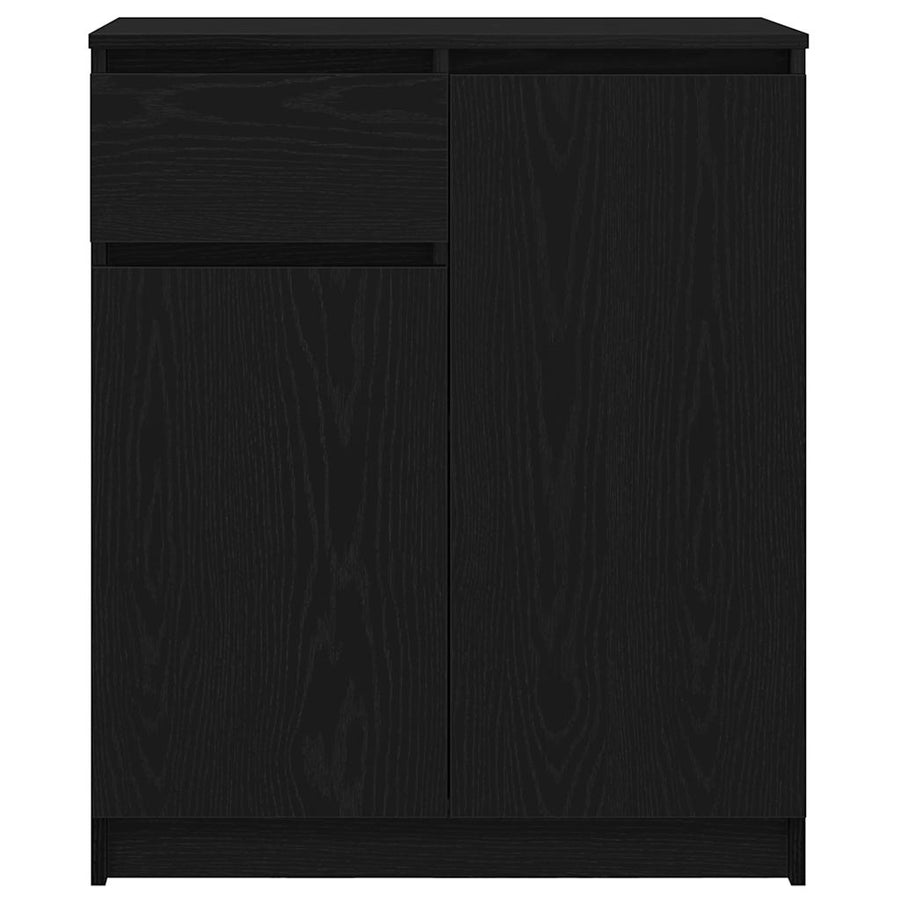 Dressoir met lade 71x35x84 cm spaanplaat zwart eikenkleurig