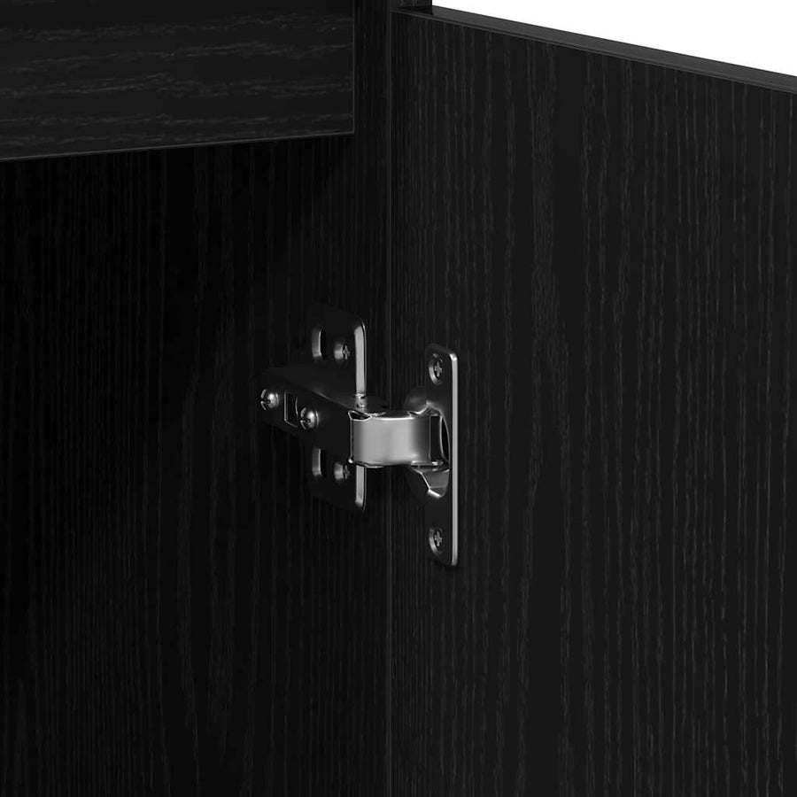 Dressoir met lade 71x35x84 cm spaanplaat zwart eikenkleurig
