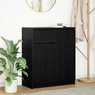 Sideboard with drawer 71x35x84 cm chipboard black oak-coloured