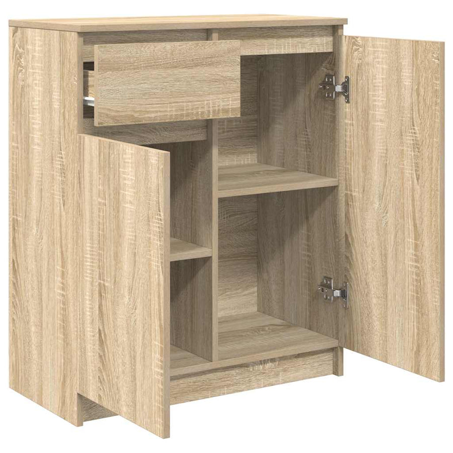 Dressoir met lade 71x35x84 cm spaanplaat sonoma eikenkleurig