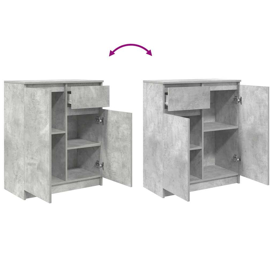Dressoir met lade 71x35x84 cm spaanplaat betongrijs