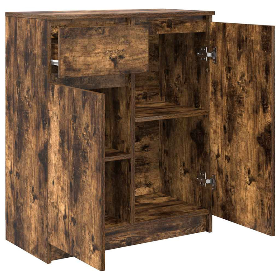 Dressoir met lade 71x35x84 cm spaanplaat gerookt eikenkleurig