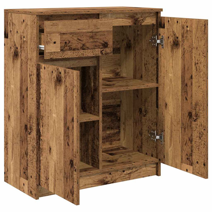 Dressoir met lade 71x35x84 cm spaanplaat oud hout