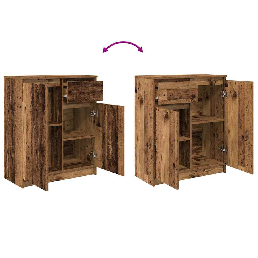 Dressoir met lade 71x35x84 cm spaanplaat oud hout