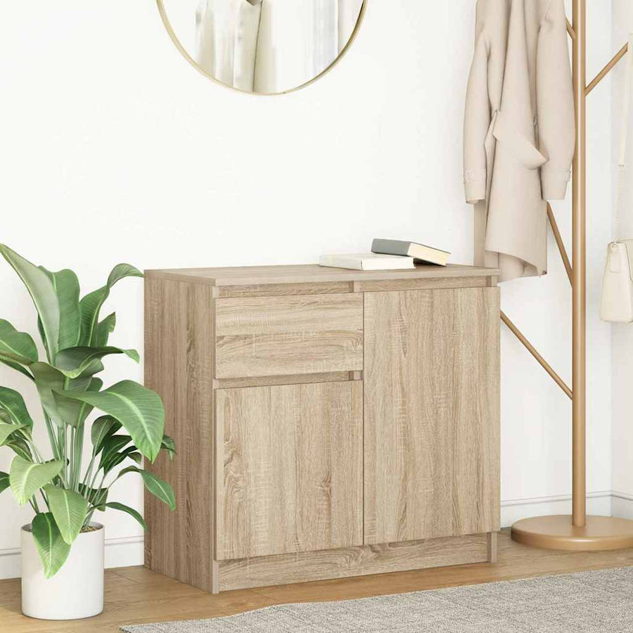 Dressoir met lade 71x35x65 cm spaanplaat sonoma eikenkleurig