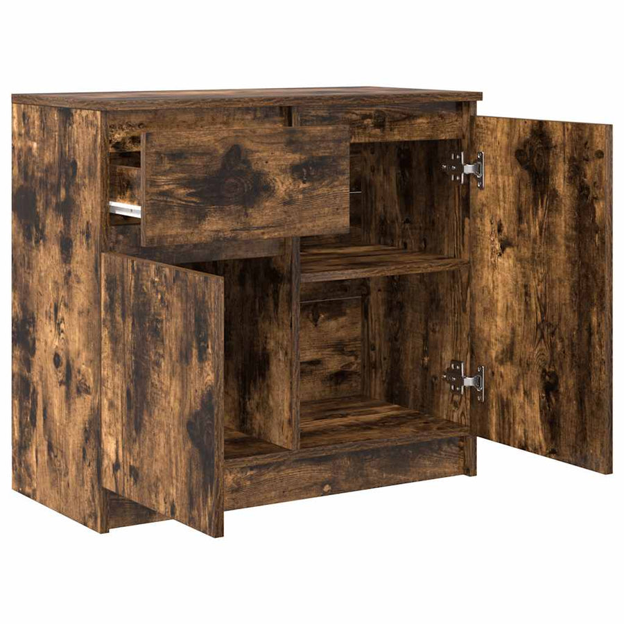 Dressoir met lade 71x35x65 cm spaanplaat gerookt eikenkleurig