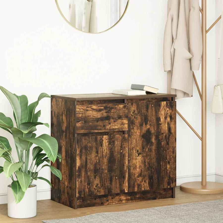 Dressoir met lade 71x35x65 cm spaanplaat gerookt eikenkleurig