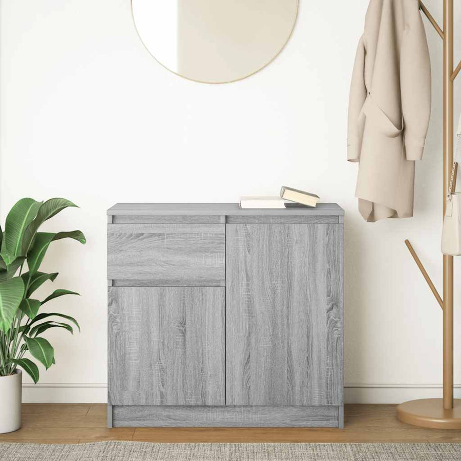 Dressoir met lade 71x35x65 cm spaanplaat grijs Sonoma