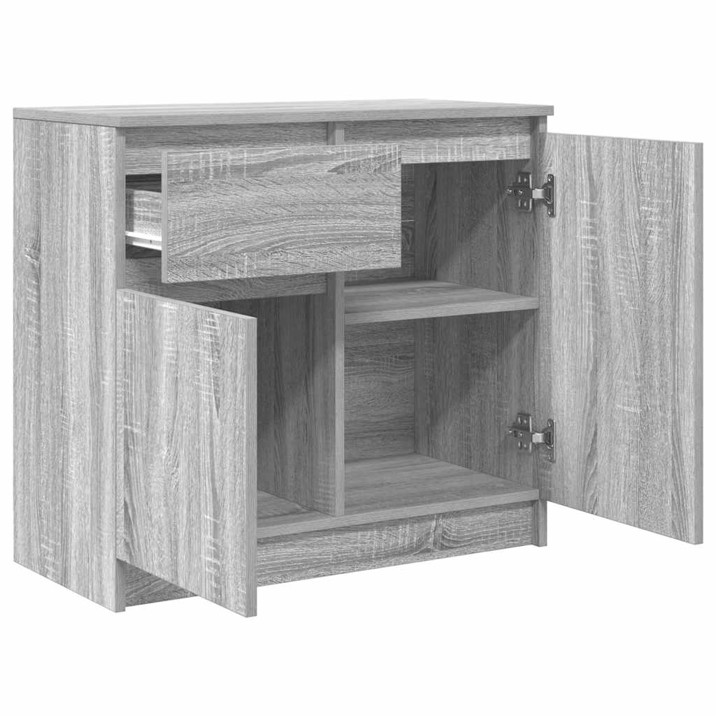 Dressoir met lade 71x35x65 cm spaanplaat grijs Sonoma