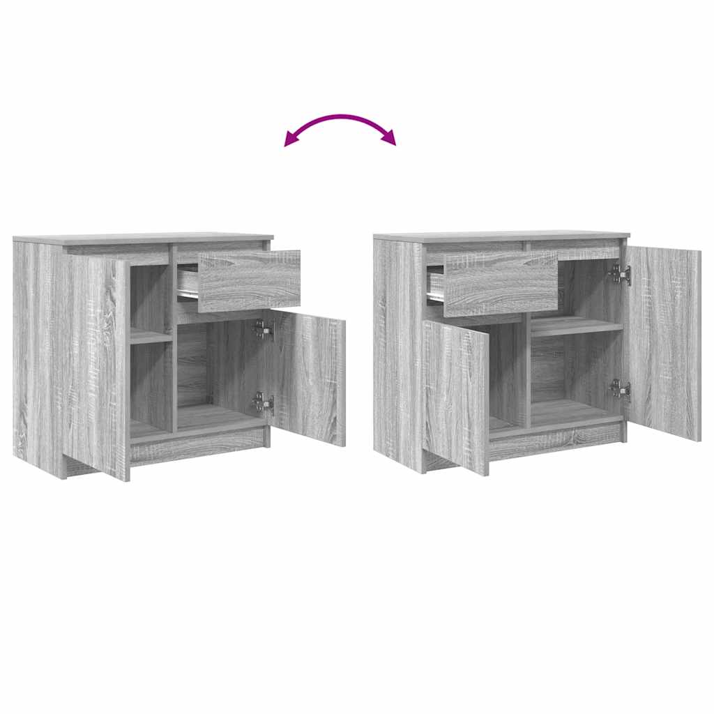Dressoir met lade 71x35x65 cm spaanplaat grijs Sonoma