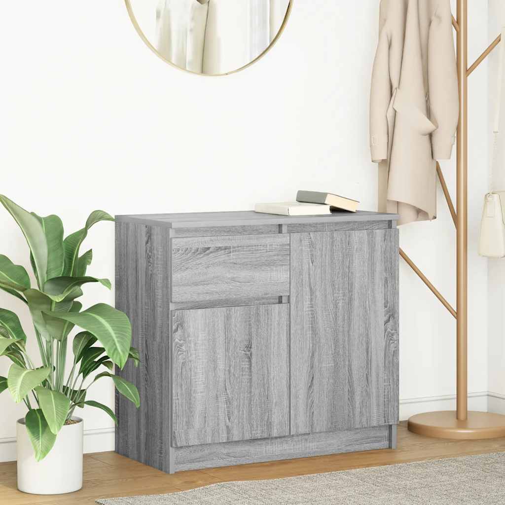 Dressoir met lade 71x35x65 cm spaanplaat grijs Sonoma