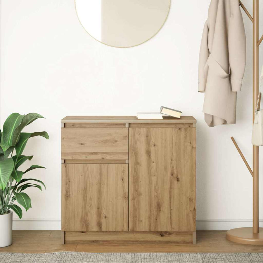 Dressoir lade 71x35x65 cm spaanplaat artisanaal eikenkleurig