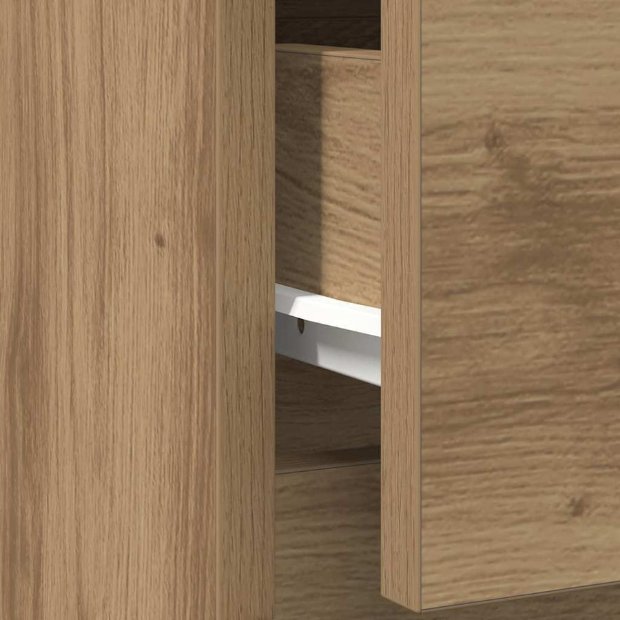 Dressoir lade 71x35x65 cm spaanplaat artisanaal eikenkleurig