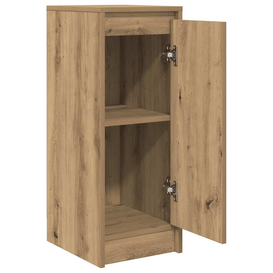 Dressoir 29,5x34x76 cm bewerkt hout artisanaal eikenkleur