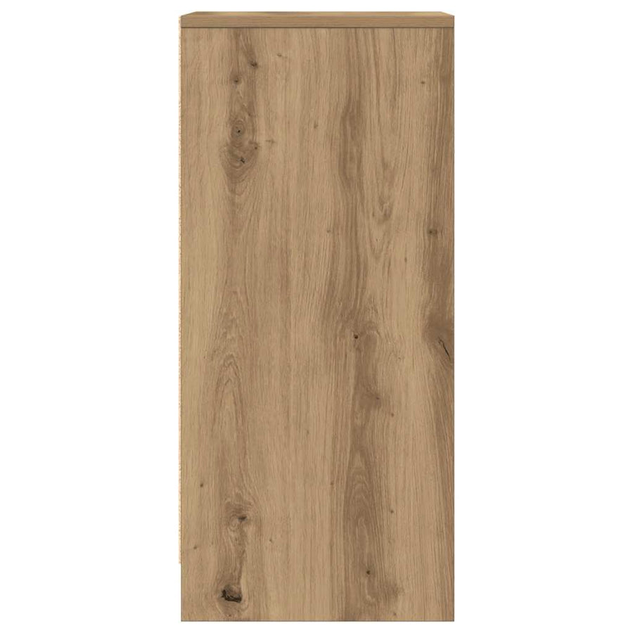 Dressoir 29,5x34x76 cm bewerkt hout artisanaal eikenkleur