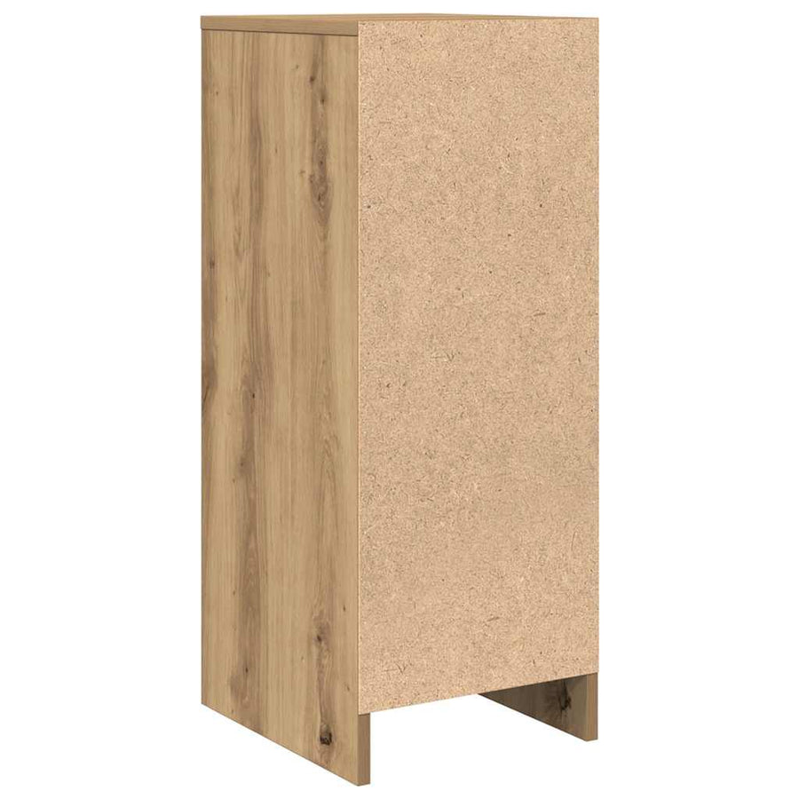 Dressoir 29,5x34x76 cm bewerkt hout artisanaal eikenkleur