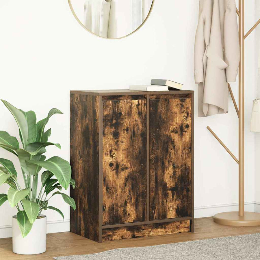 Dressoir 57x34x76 cm bewerkt hout gerookt eikenkleurig