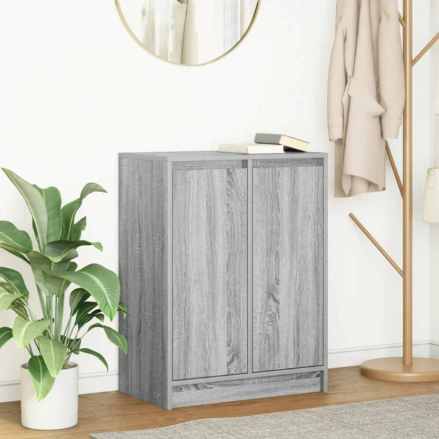 Dressoir 57x34x76 cm bewerkt hout grijs sonoma eikenkleurig