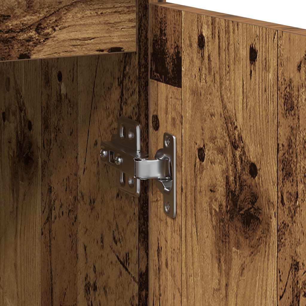 Dressoir 57x34x76 cm bewerkt hout oud houtkleurig