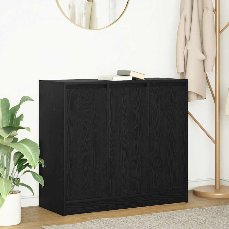 Dressoir 85x34x76 cm spaanplaat zwart eikenkleurig