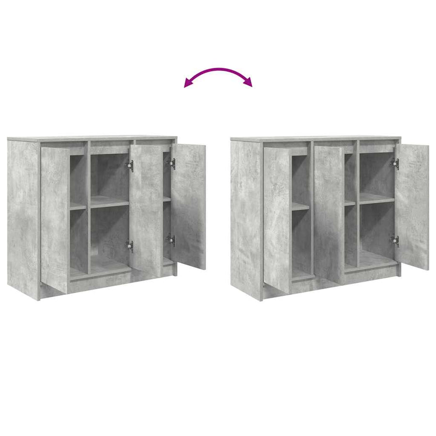 Dressoir 85x34x76 cm bewerkt hout betongrijs