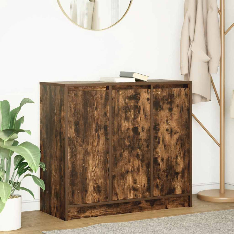 Dressoir 85x34x76 cm bewerkt hout gerookt eikenkleurig
