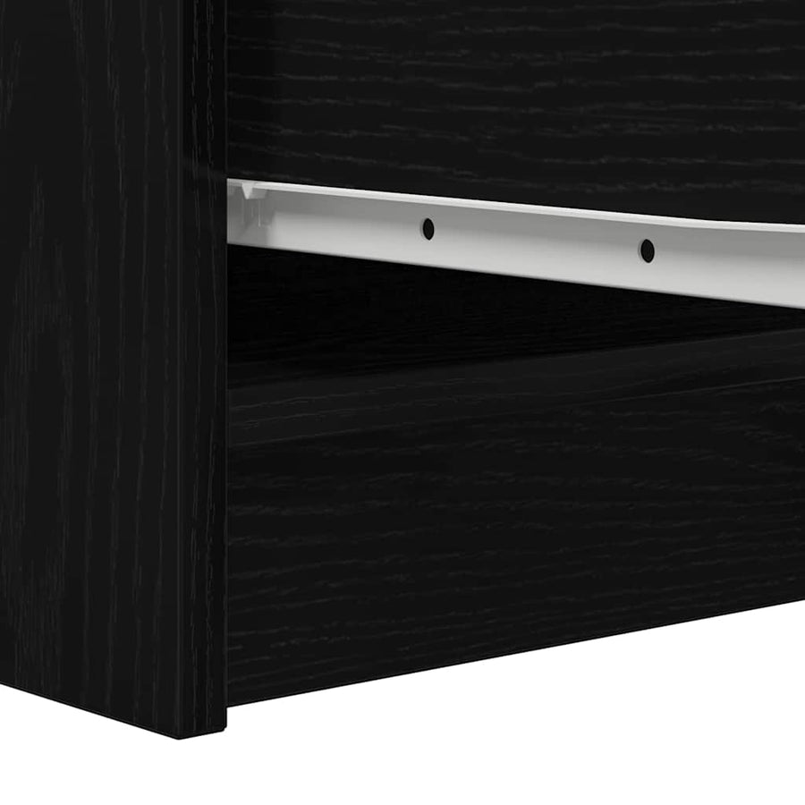 Dressoir 29,5x34x76 cm spaanplaat zwart eikenkleurig