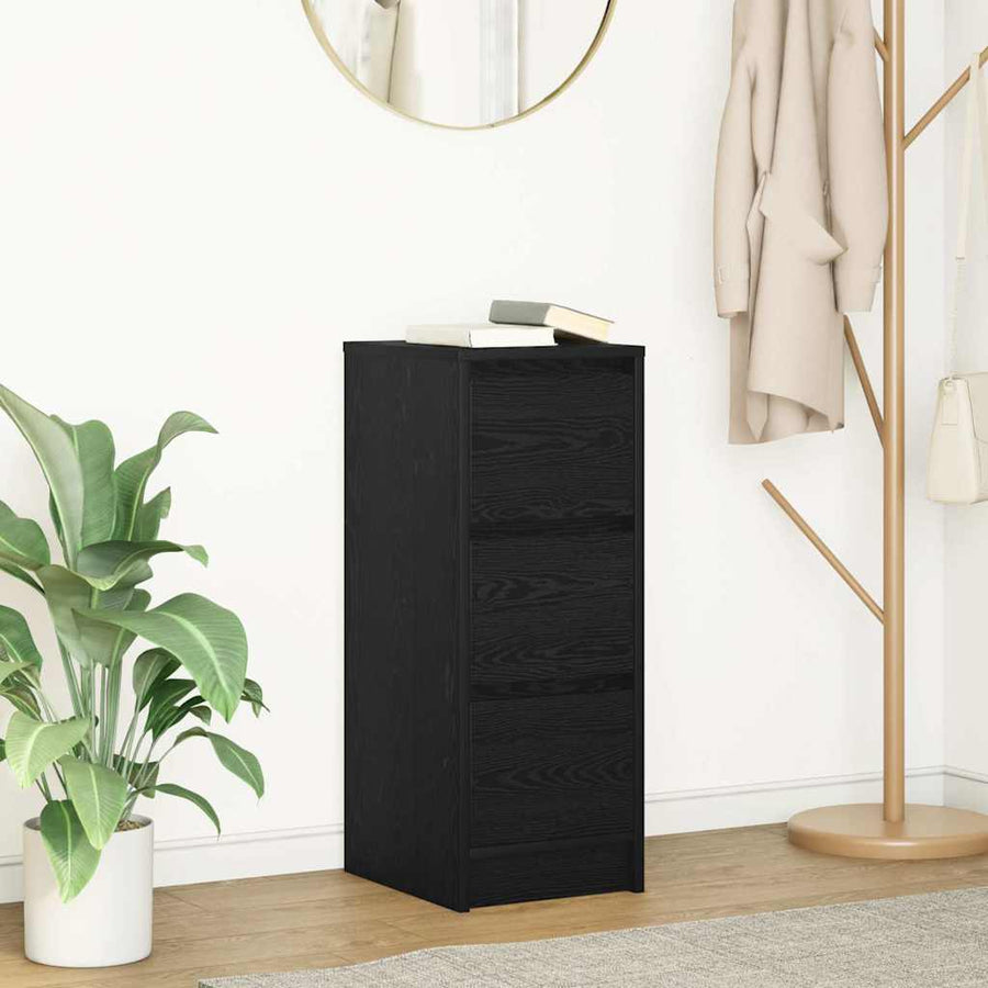Dressoir 29,5x34x76 cm spaanplaat zwart eikenkleurig