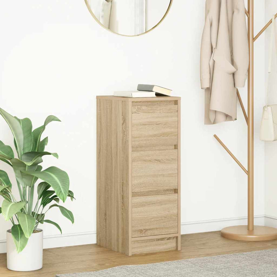 Dressoir 29,5x34x76 cm bewerkt hout sonoma eikenkleurig