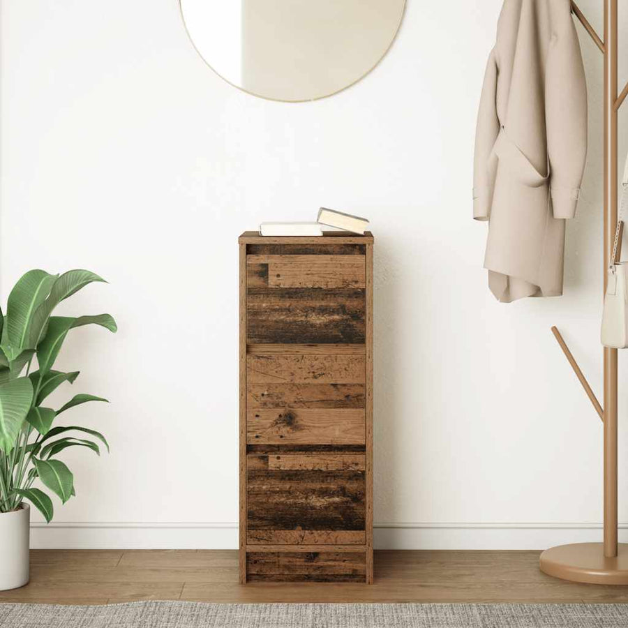 Dressoir 29,5x34x76 cm bewerkt hout oud houtkleurig