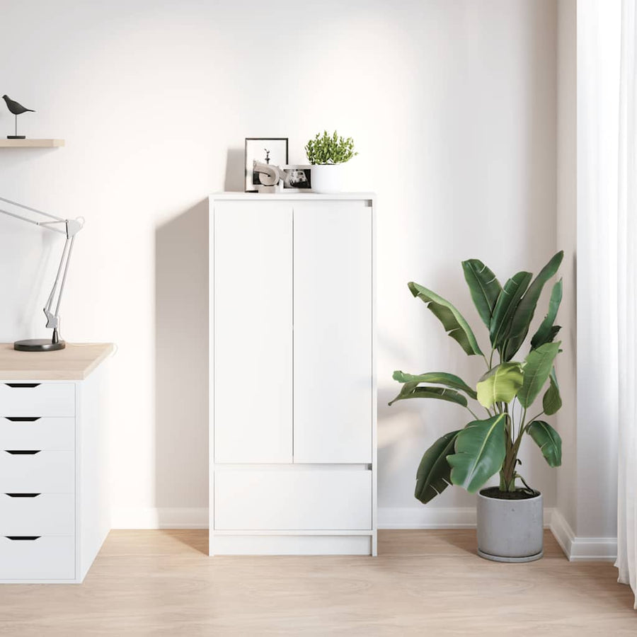Kast met lade 55,5x34x119,5 cm spaanplaat wit
