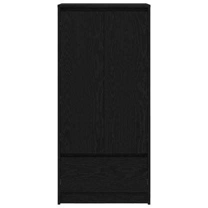 Kast met lade 55,5x34x119,5 cm spaanplaat zwart eikenkleurig