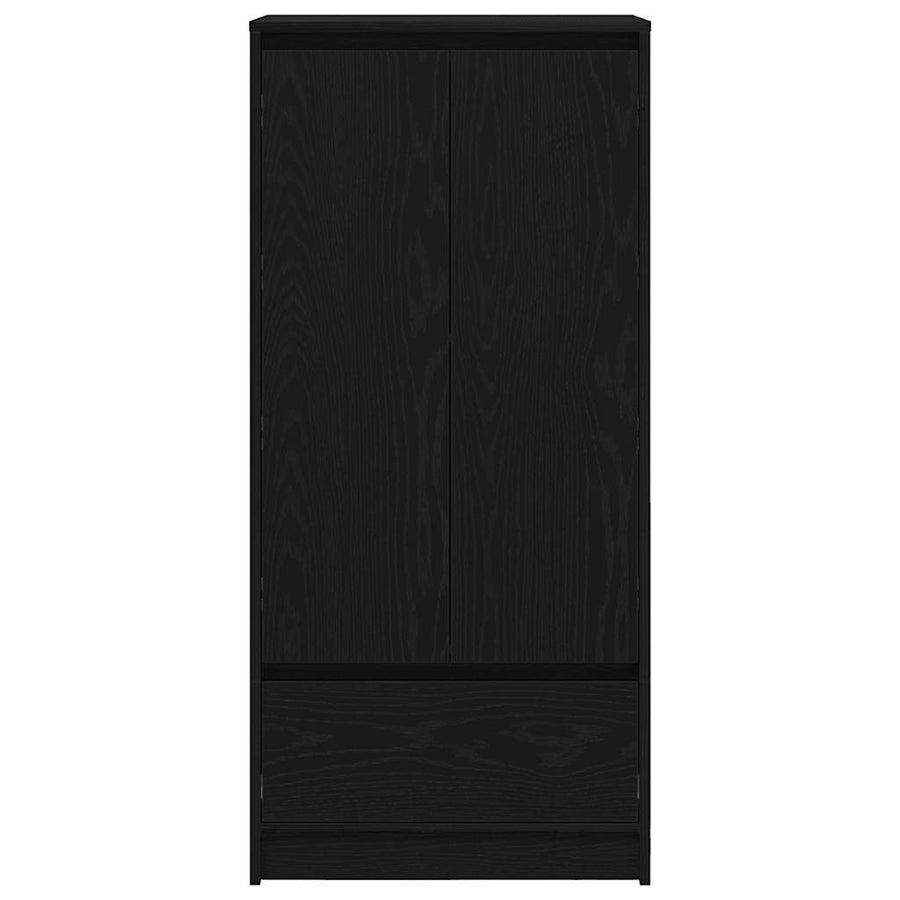 Kast met lade 55,5x34x119,5 cm spaanplaat zwart eikenkleurig