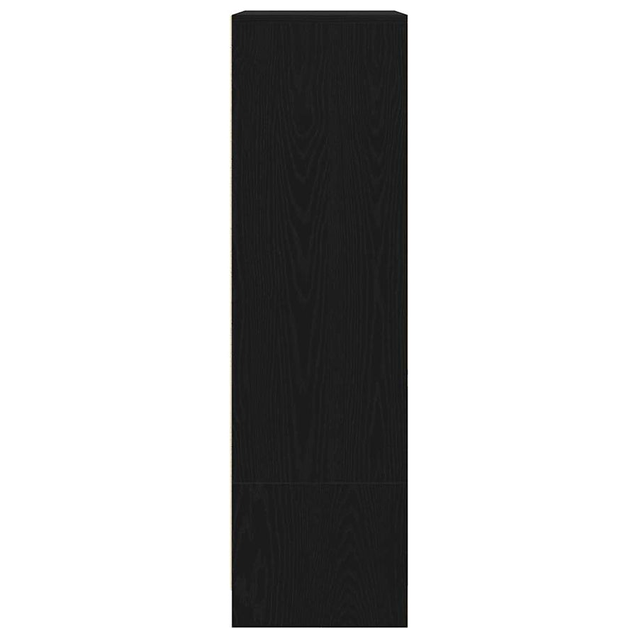 Kast met lade 55,5x34x119,5 cm spaanplaat zwart eikenkleurig