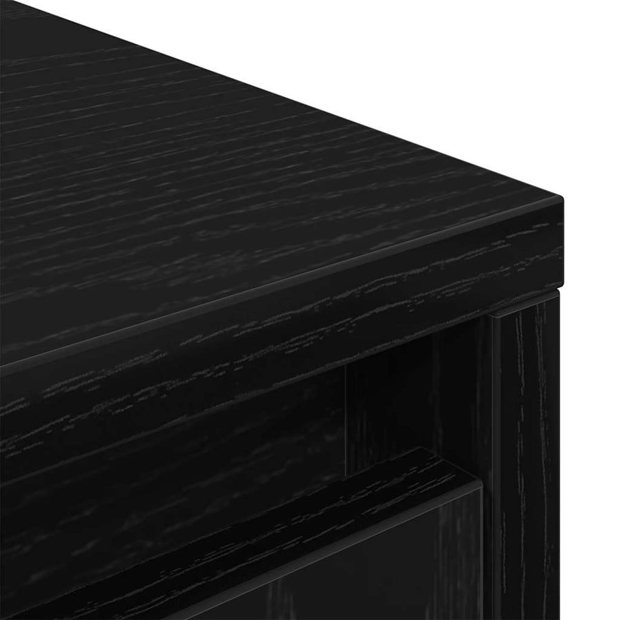 Kast met lade 55,5x34x119,5 cm spaanplaat zwart eikenkleurig