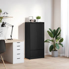 Kast met lade 55,5x34x119,5 cm spaanplaat zwart eiken