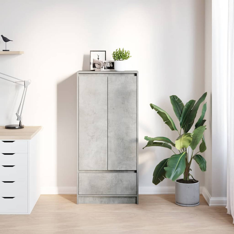 Kast met lade 55,5x34x119,5 cm spaanplaat betongrijs