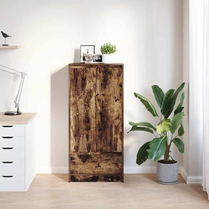 Kast met lade 55,5x34x119,5 cm spaanplaat gerookt eikenkleurig