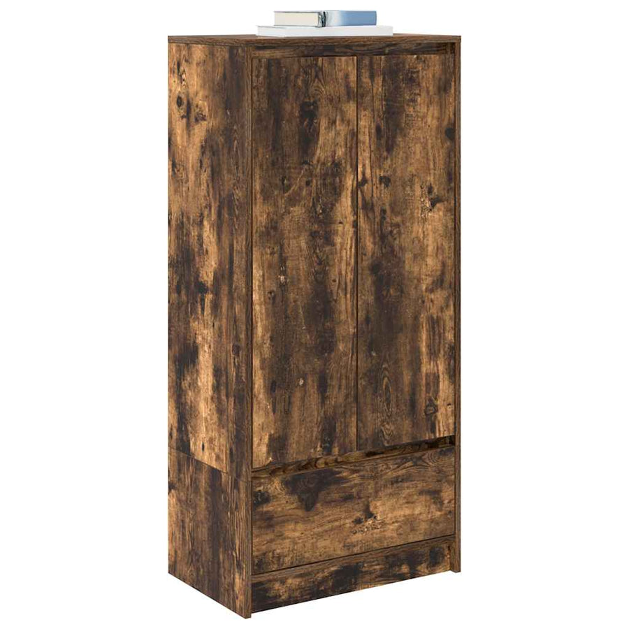 Kast met lade 55,5x34x119,5 cm spaanplaat gerookt eikenkleurig
