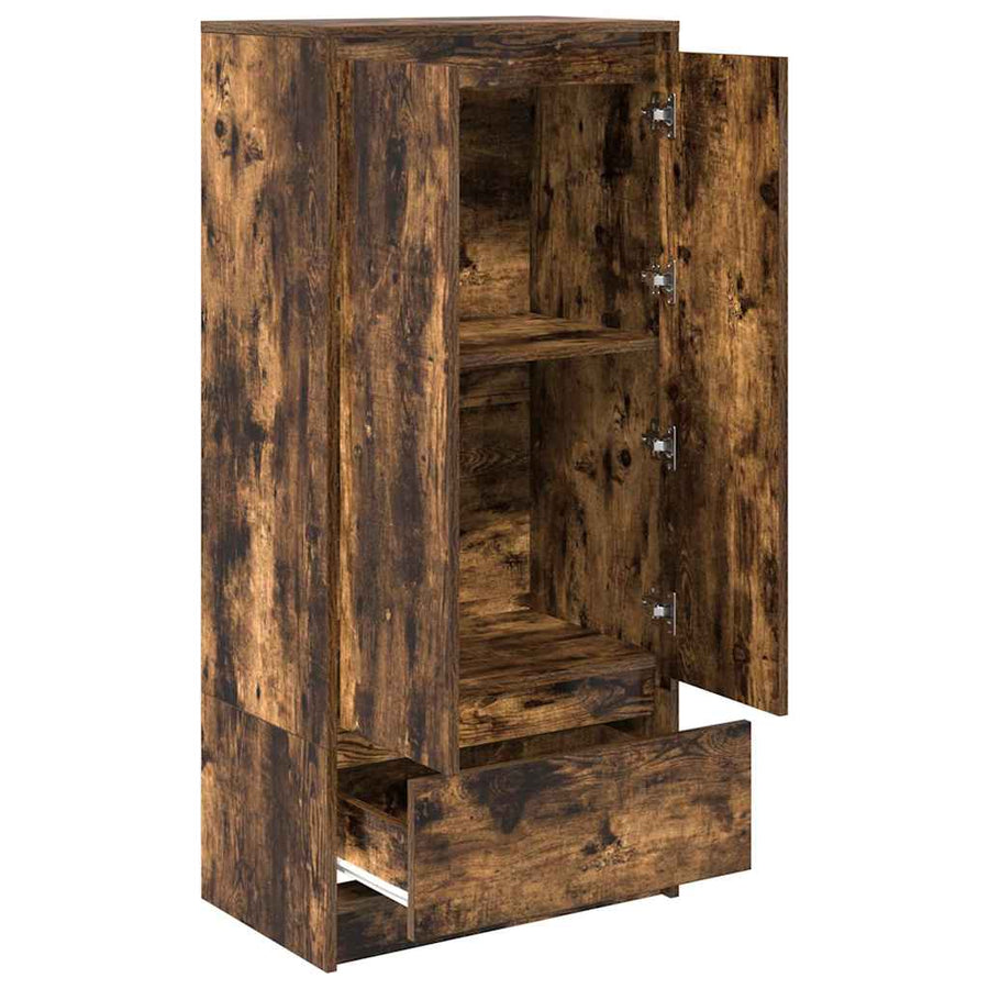 Kast met lade 55,5x34x119,5 cm spaanplaat gerookt eikenkleurig