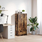 Kast met lade 55,5x34x119,5 cm spaanplaat gerookt eiken