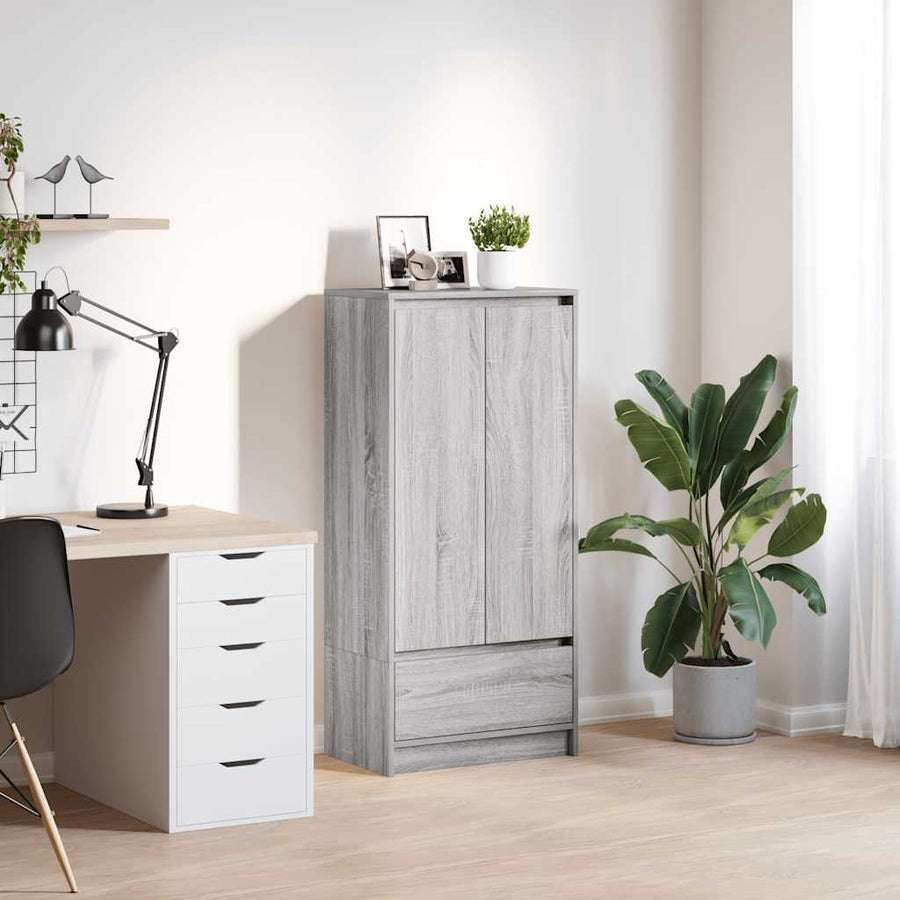 Kast met lade 55,5x34x119,5 cm spaanplaat grijs Sonoma