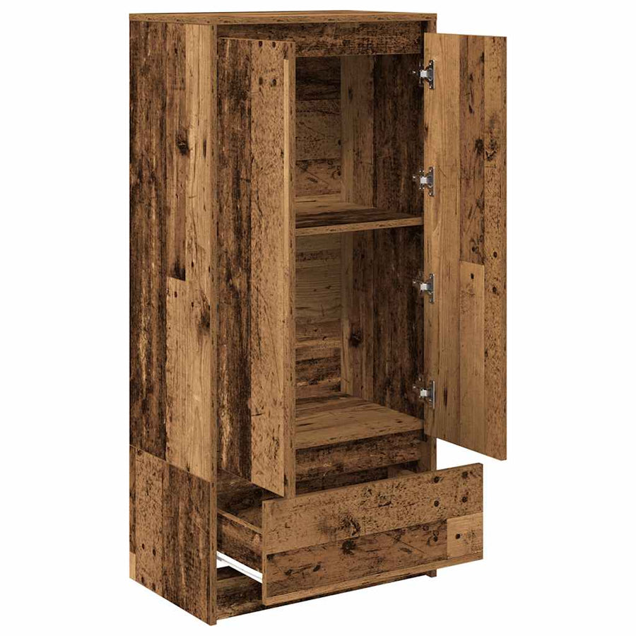 Kast met lade 55,5x34x119,5 cm spaanplaat hout oud hout