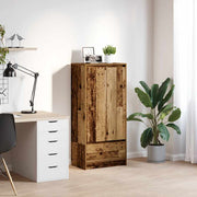 Kast met lade 55,5x34x119,5 cm spaanplaat oud hout