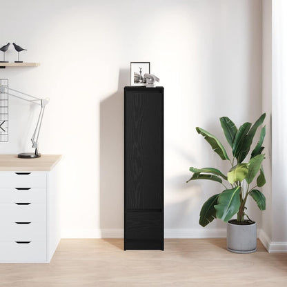 Highboard 29,5x34x119,5 cm spaanplaat zwart eikenkleurig