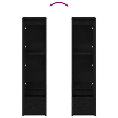 Highboard 29,5x34x119,5 cm spaanplaat zwart eikenkleurig